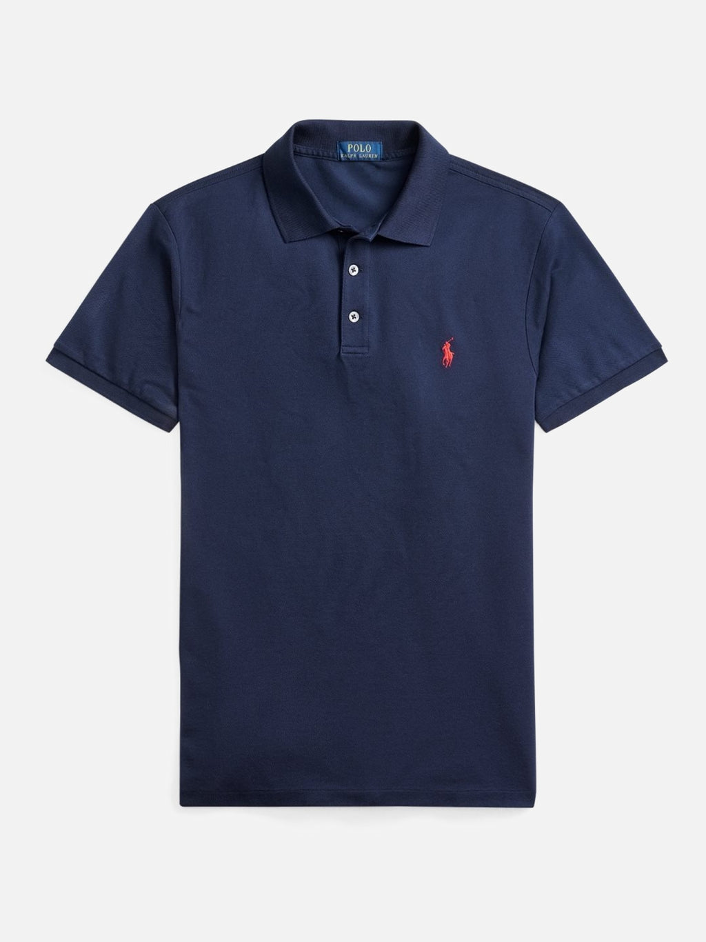P.o-L.O R.A-L.P.H L.A.U-R.E.N Mesh Polo Shirt Custom Slim Fit  Newport Navy/Red