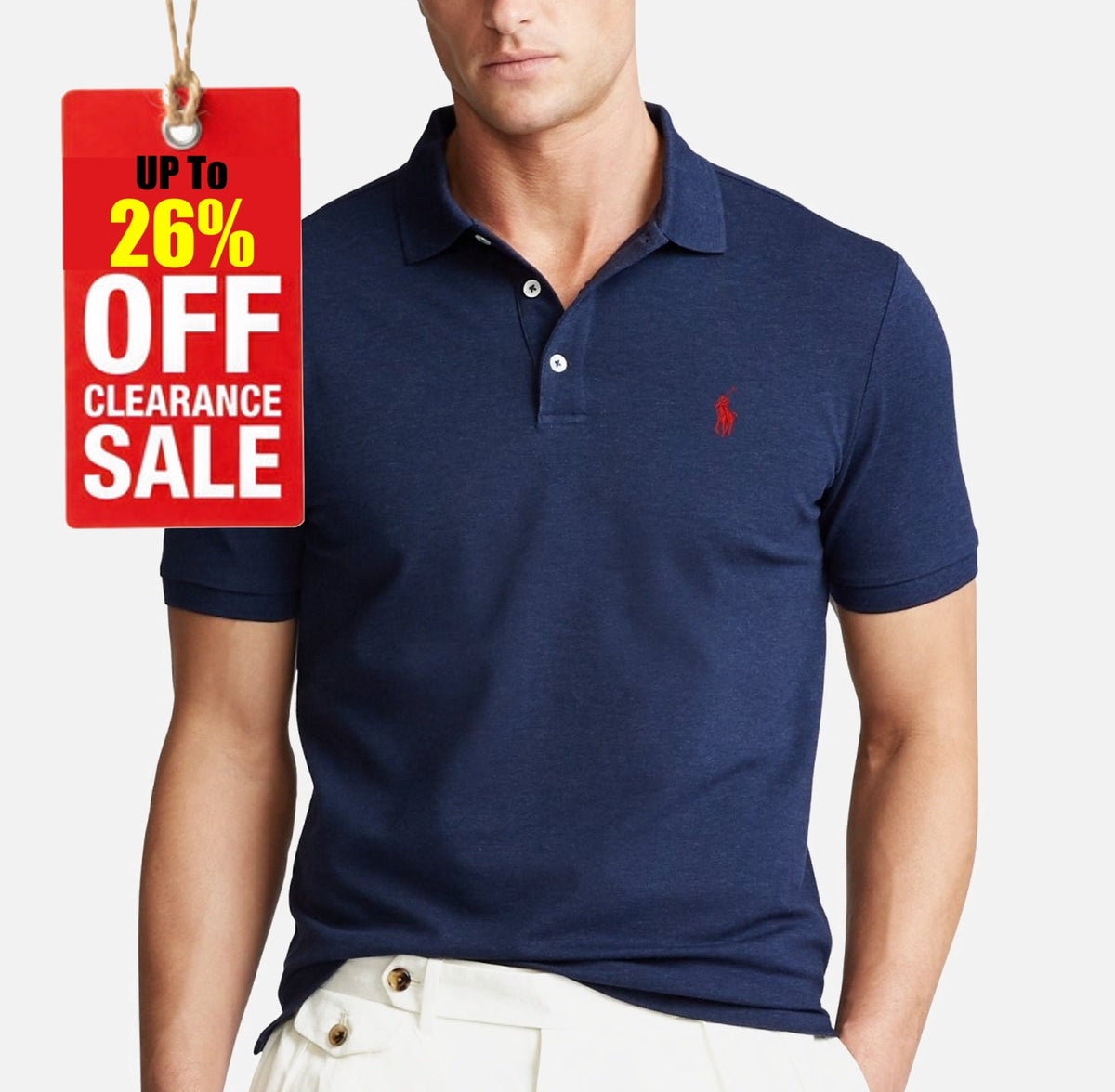 P.o-L.O R.A-L.P.H L.A.U-R.E.N Mesh Polo Shirt Custom Slim Fit  Newport Navy/Red