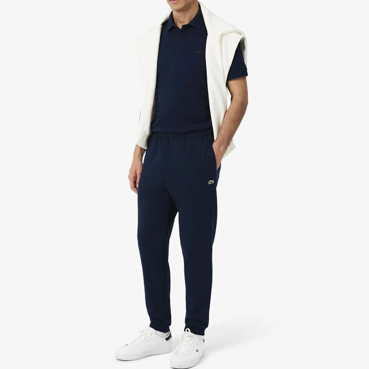 L.a.C.O-S.T.E. Regular Fit Paris Stretch Pique Polo Shirt Navy Blue