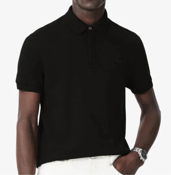 L.a.C.O-S.T.E. Classic Fit Paris Stretch Pique Polo Shirt Black