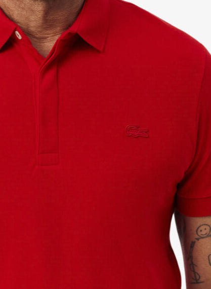L.a.C.O.S-T.E. Classic Fit Paris Stretch Pique Polo Shirt Red
