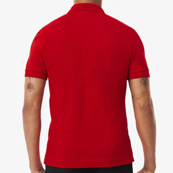 L.a.C.O.S-T.E. Classic Fit Paris Stretch Pique Polo Shirt Red