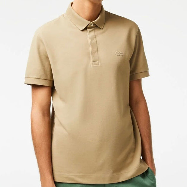 L.a.C.O-S.T.E. Regular Fit Paris Stretch Pique Polo Shirt Biege
