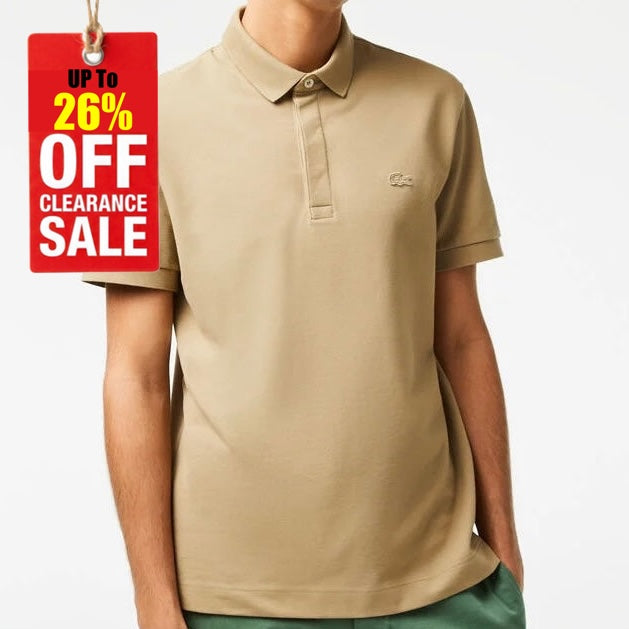 L.a.C.O-S.T.E. Regular Fit Paris Stretch Pique Polo Shirt Biege