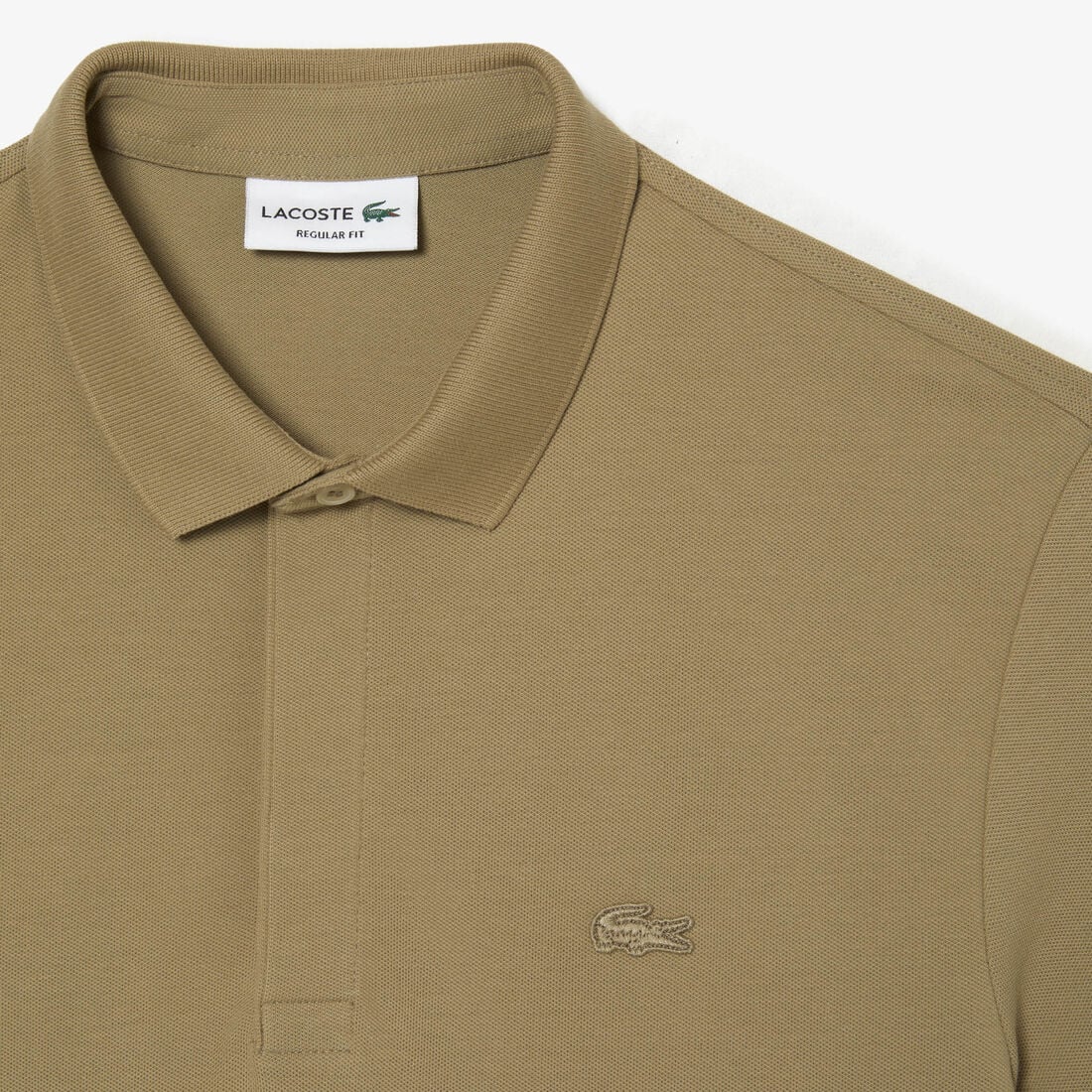 L.a.C.O-S.T.E. Regular Fit Paris Stretch Pique Polo Shirt Biege