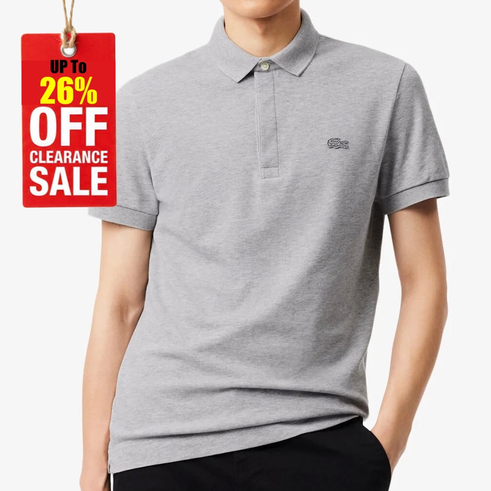 L.a.C.O-S.T.E. Regular Fit Paris Stretch Pique Polo Shirt Gray Chine