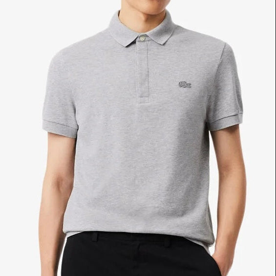 L.a.C.O-S.T.E. Regular Fit Paris Stretch Pique Polo Shirt Gray Chine