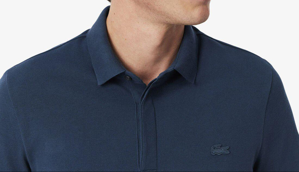 L.a.C.O-S.T.E P.O.L.O shirt Slim Fit Paris Stretch Pique Polo Shirt Navy Blue