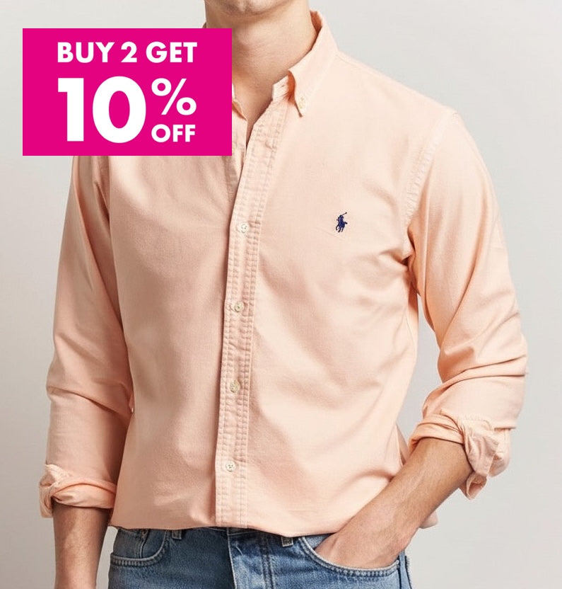 P.o.L.O R.A.L.P.H L.A.U-R.E.N Garment-Dyed Oxford Shirt Custom Fit amber