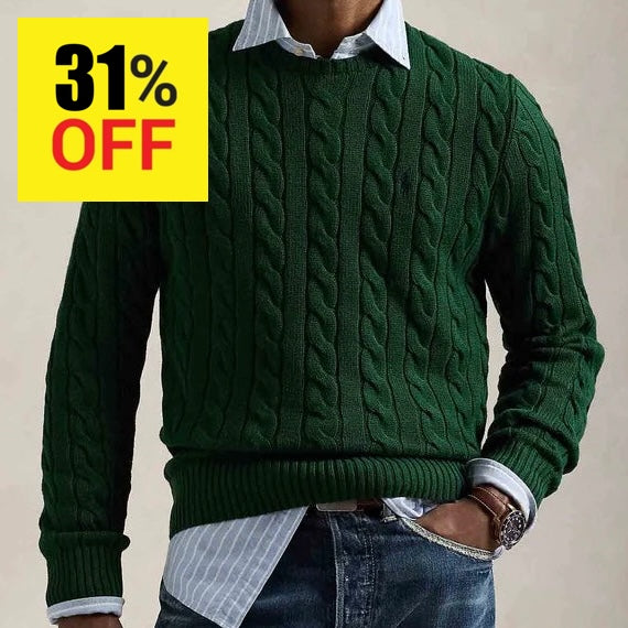 P.o-L.O R.A-L.P.H L.A.U-R.E.N Cable-Knit Cotton Jumper Dark Green Custom Slim Fit
