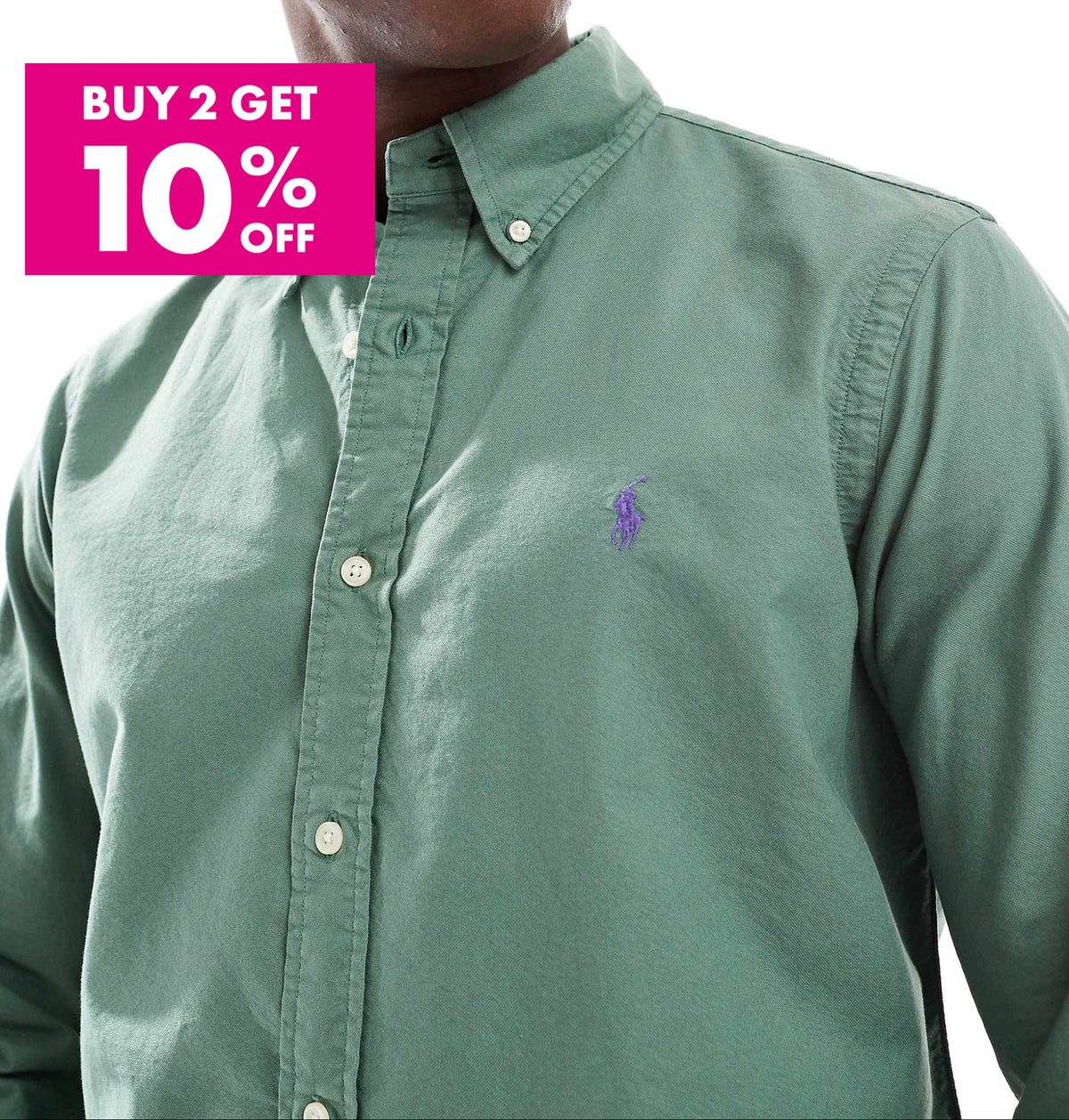 P.o-L.O R.A-L.P.H L.A.U-R.E.N Garment-Dyed Oxford Shirt Custom Fit Fatigue