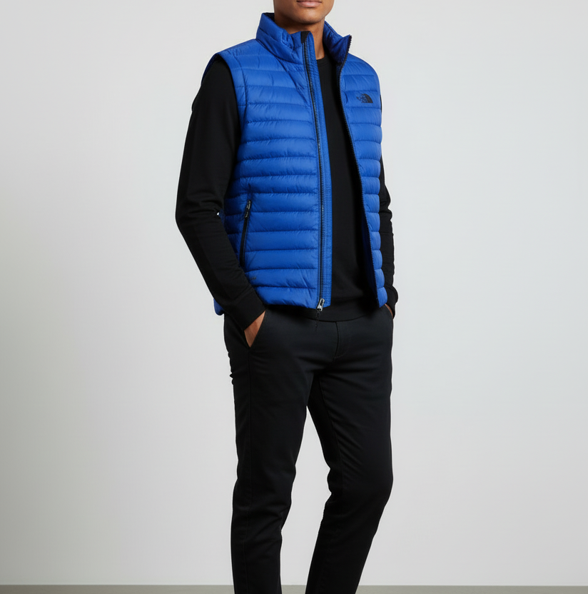 T.H.E N.O.R.T.H F.A.C.E TNF Stretch 700 Goose Stretch Down Vest Blue (Slim Fit)