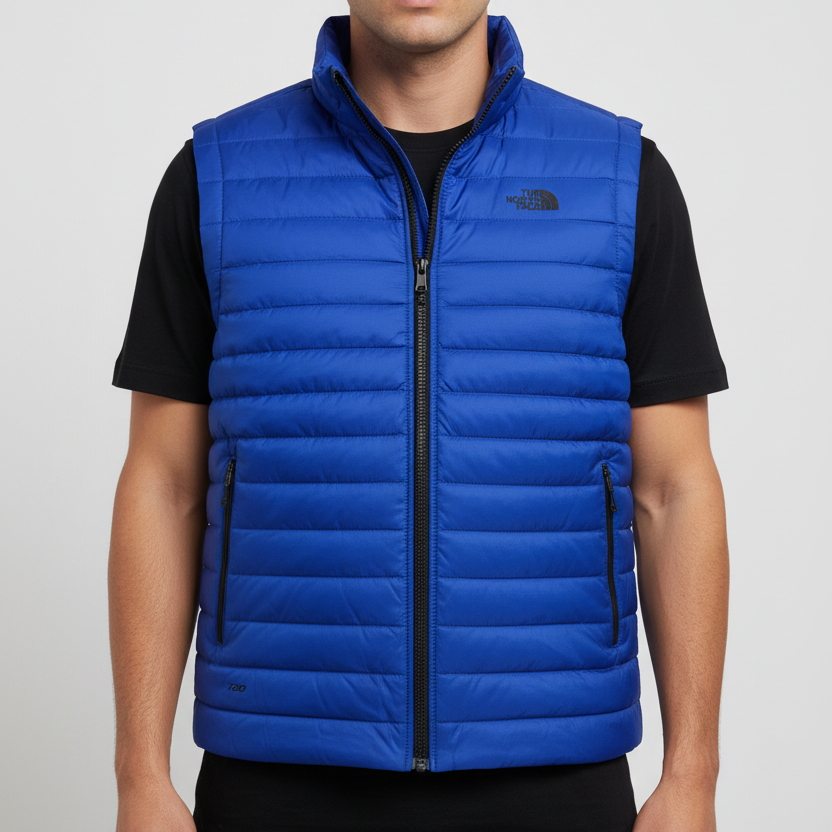 T.H.E N.O.R.T.H F.A.C.E TNF Stretch 700 Goose Stretch Down Vest Blue (Slim Fit)