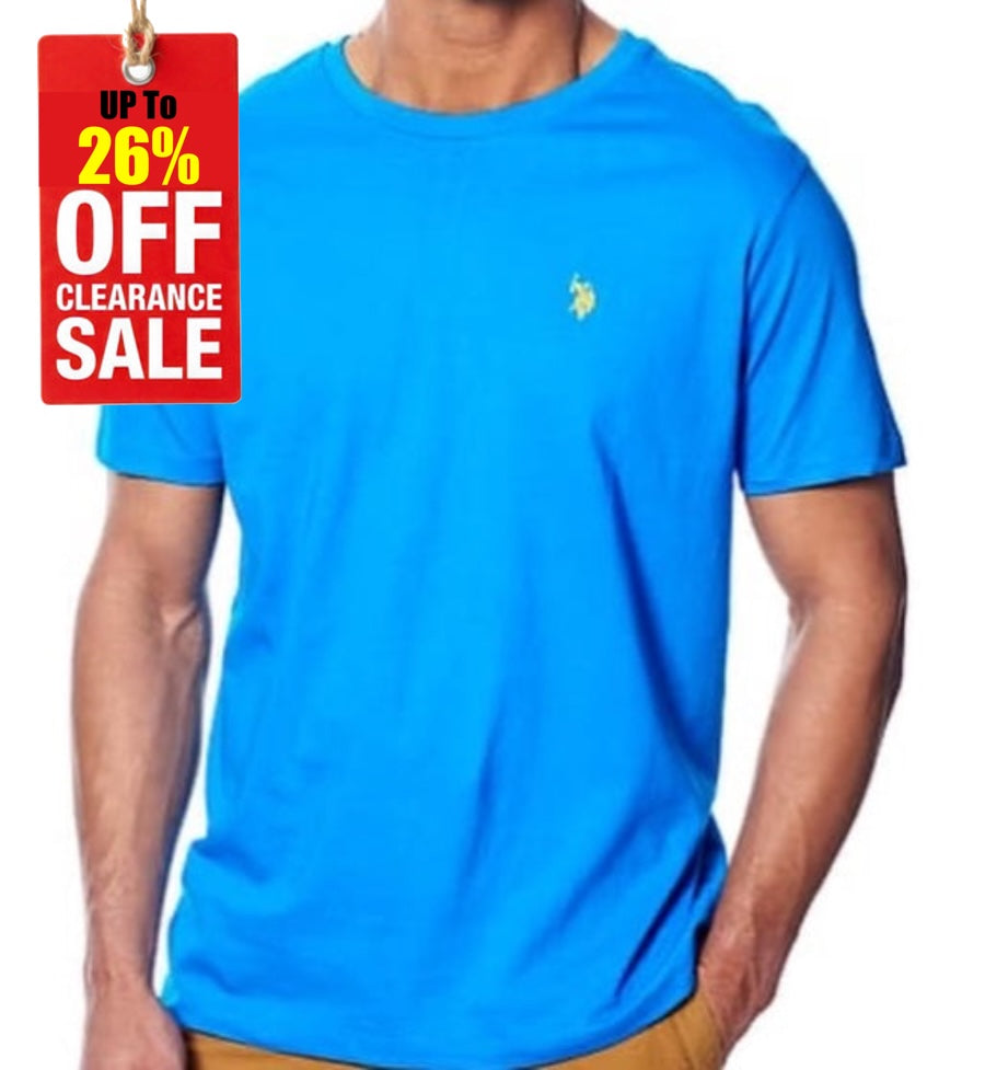 U.s P.O-L.O A.S.S.N. Round Neck Short sleeve T-Shirt Blue