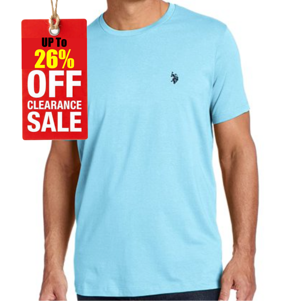 U.s. P.o-L.O A.S.S.N. Round Neck Short sleeve T-Shirt Light Blue