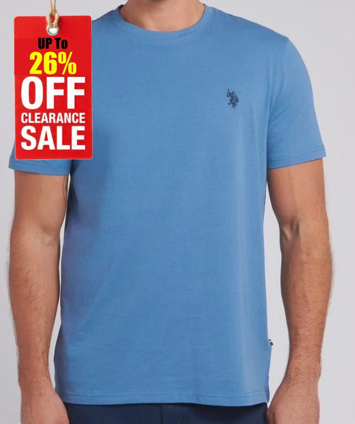 U.s P.O-L.O A.S.S.N. Round Neck Short sleeve T-Shirt Horizon Blue