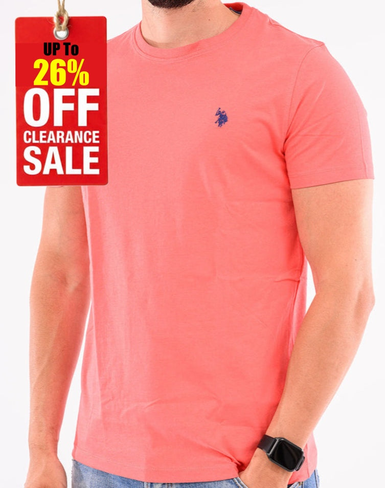 U.s P.o-L.O A.S.S.N. Round Neck Short sleeve T-Shirt Tricou Coral