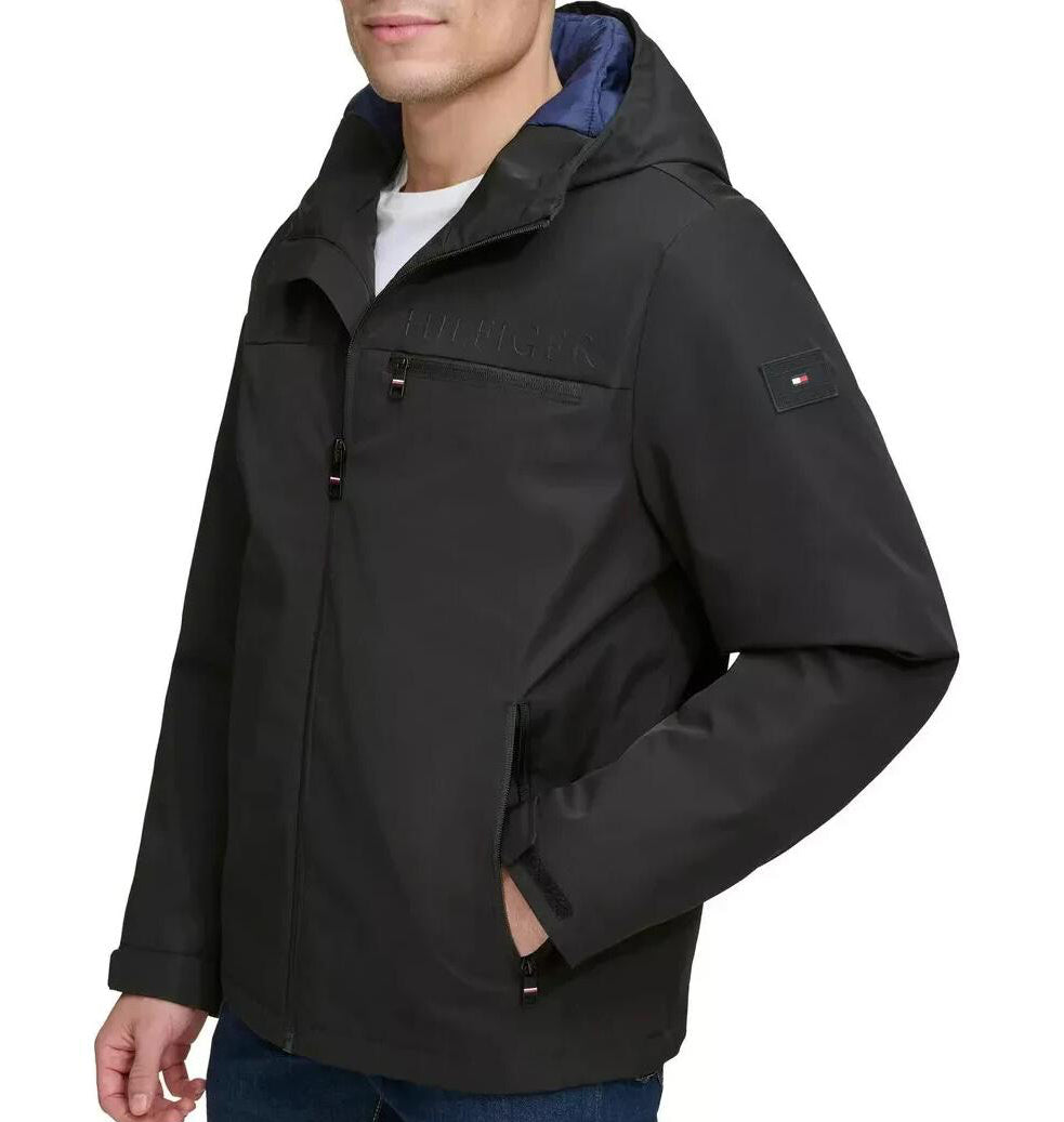 T.o.m.m.y H.i.l.f.i.g.e.r THProtect Water Resistant Windbreaker Jacket Black