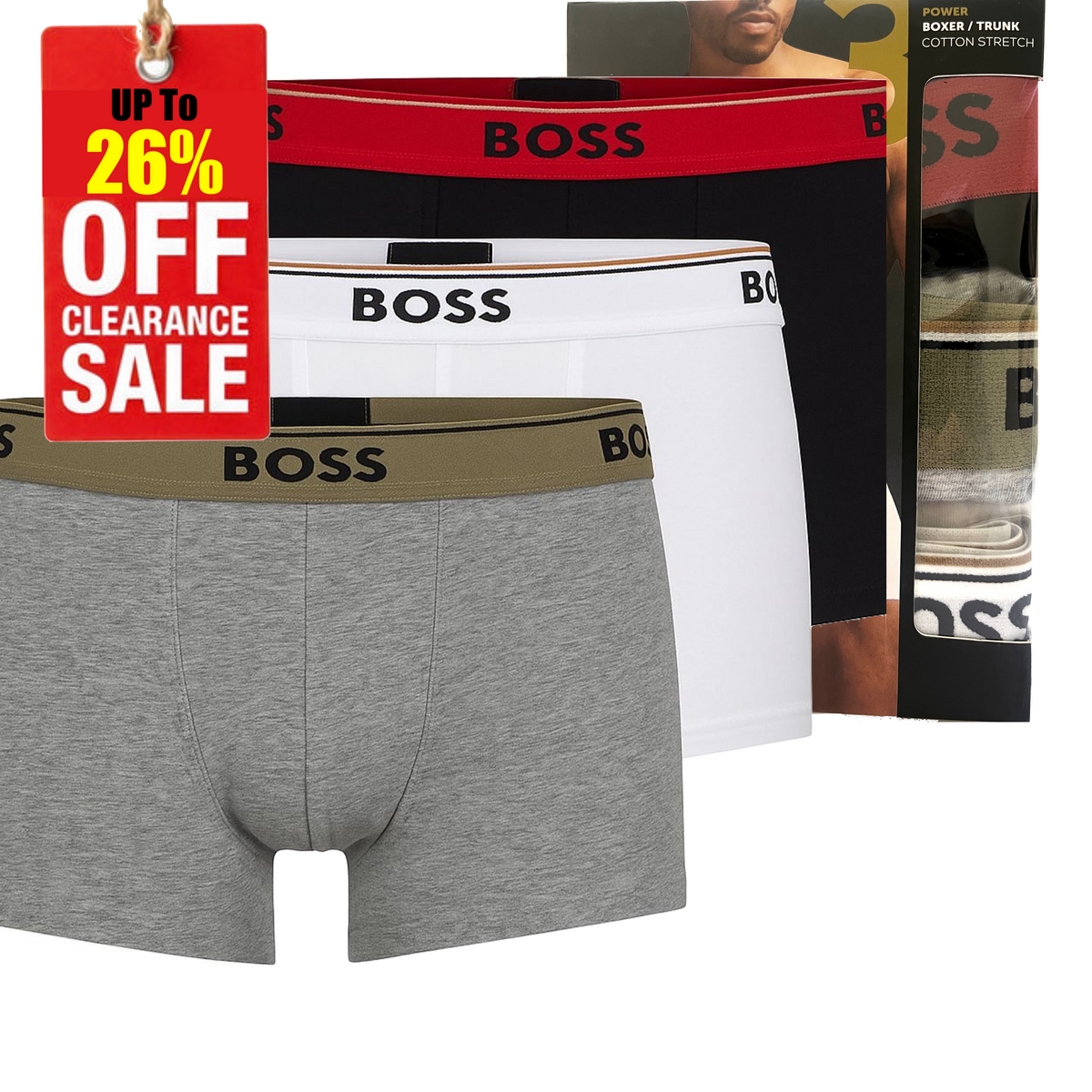 B.o-S.S. 3 Pack Power boxer / Trunks cotton stretch - Multi colors
