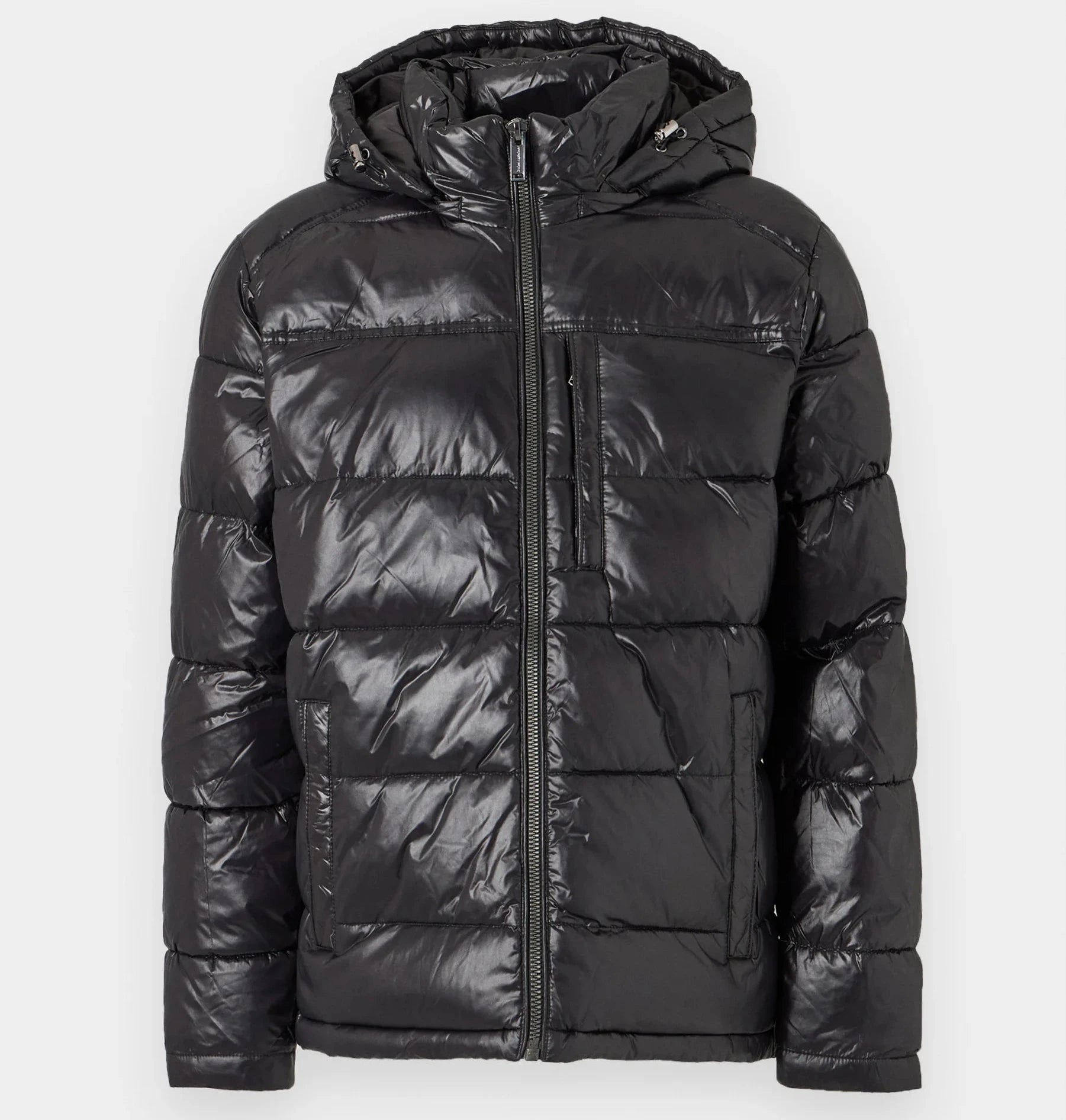 M.i-c.H.a.e.l K.O-r_s AIRDRIE SHINY PUFFER JACKET Chest Pocket - Winter jacket - Black (Removable Hood)