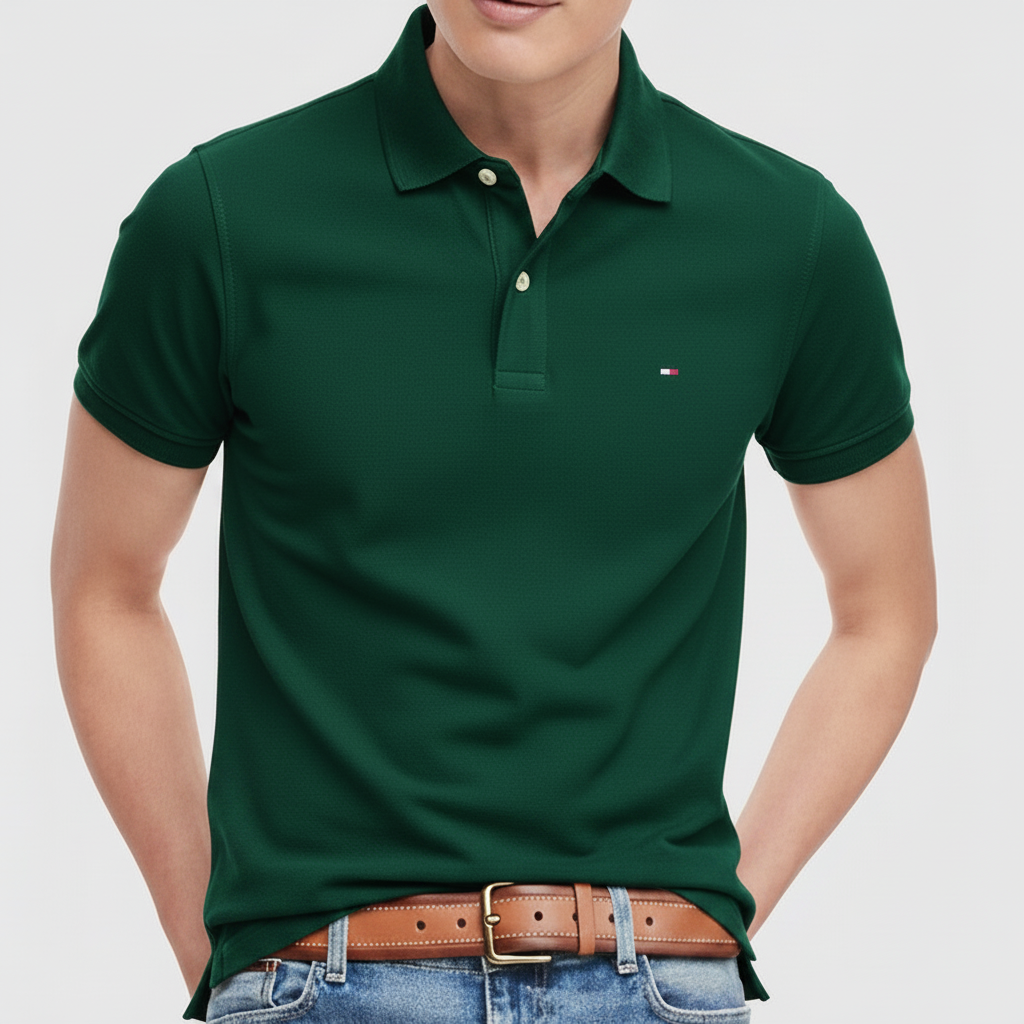 T.O.m-M.y H.I.L.F.I.G.E.R Polo THE ORIGINAL FITTED PIQUE SS RUGGER Green