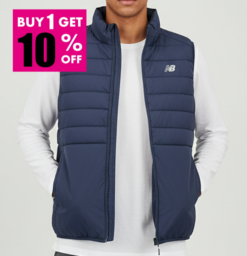 N.e.w B.a.l.a.n.c.e Blue Puffer Tech Vest Quilted Comfort Blue Puffer Full Zip with Pockets