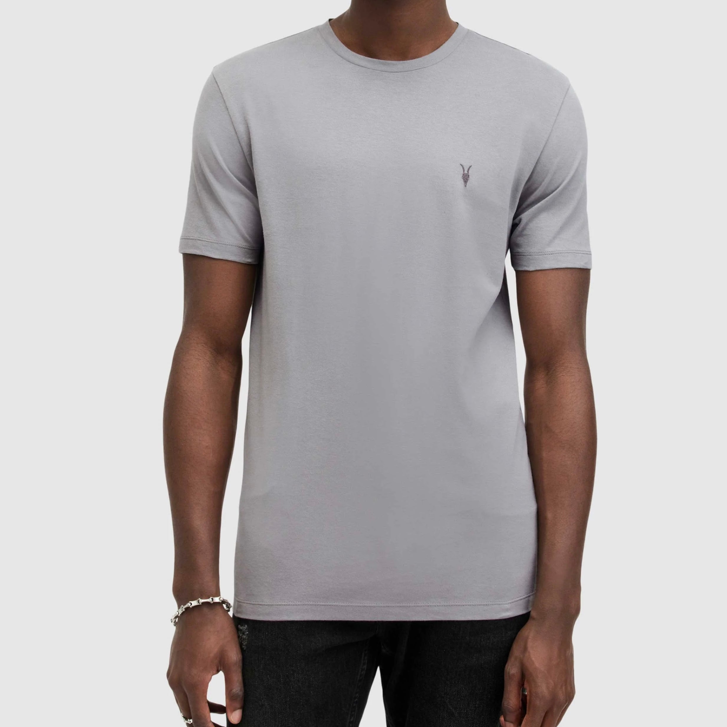 A.l.l.S.a.i.n.t.s Brace Brushed Cotton Crew Neck Gray