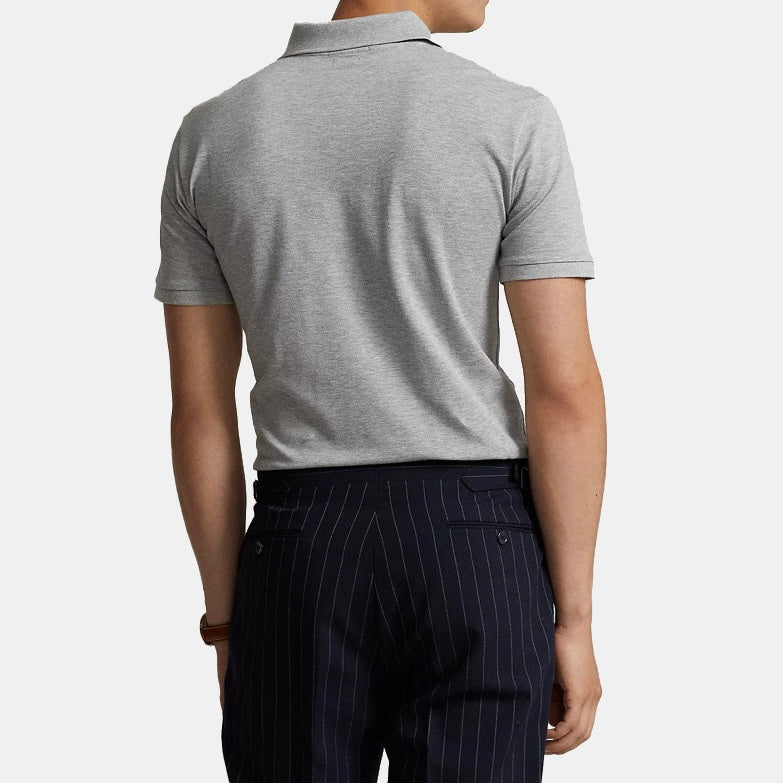 P.o-L.O R.A-L.P.H L.A.U-R.E.N Mesh Polo Shirt Custom Slim Fit  Newport Gray