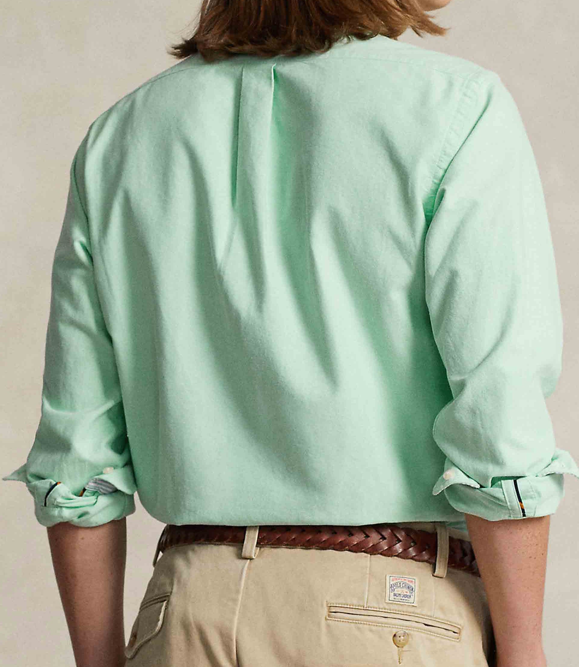 P.o-L.O R.A-L.P.H L.A.U-R.E.N Garment-Dyed Oxford Shirt Custom Fit Mint