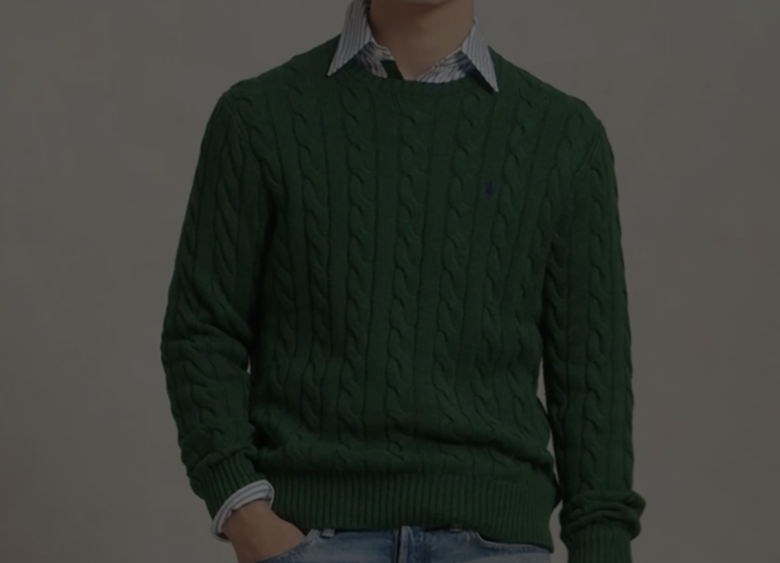 Polo Ralph Lauren Cable Knit Green Jumper
