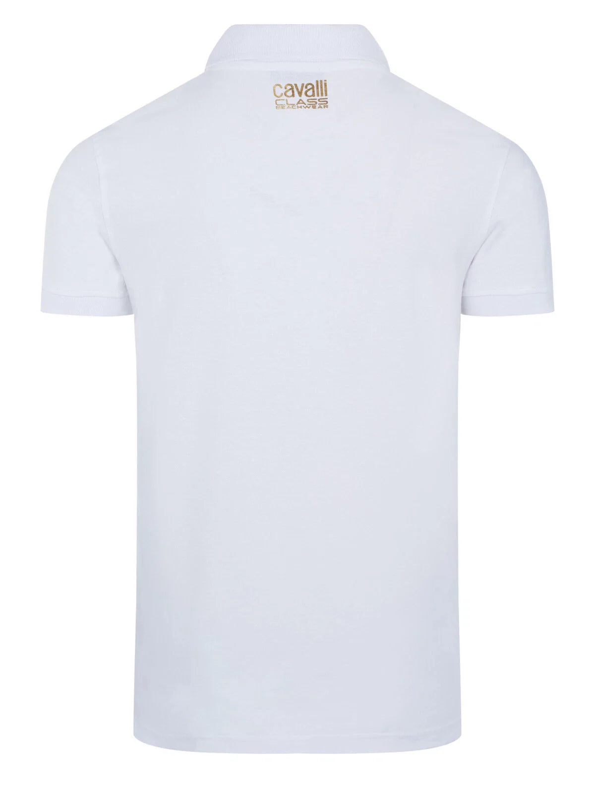 C.a.V-A.L.L.I C.L.A.S.S White short sleeve polo shirt with lettering "C.a.v.a.l.l.i C.l.a.s.s"