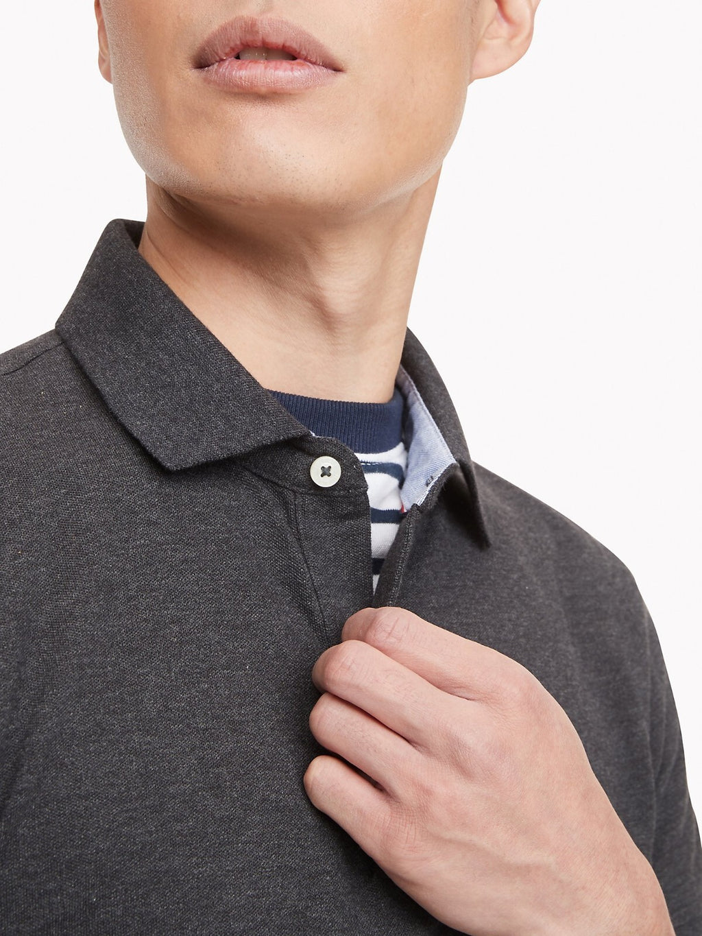 T.O.m-M.y H.I.L.F.I.G.E.R Polo THE ORIGINAL FITTED PIQUE SS RUGGER Grey
