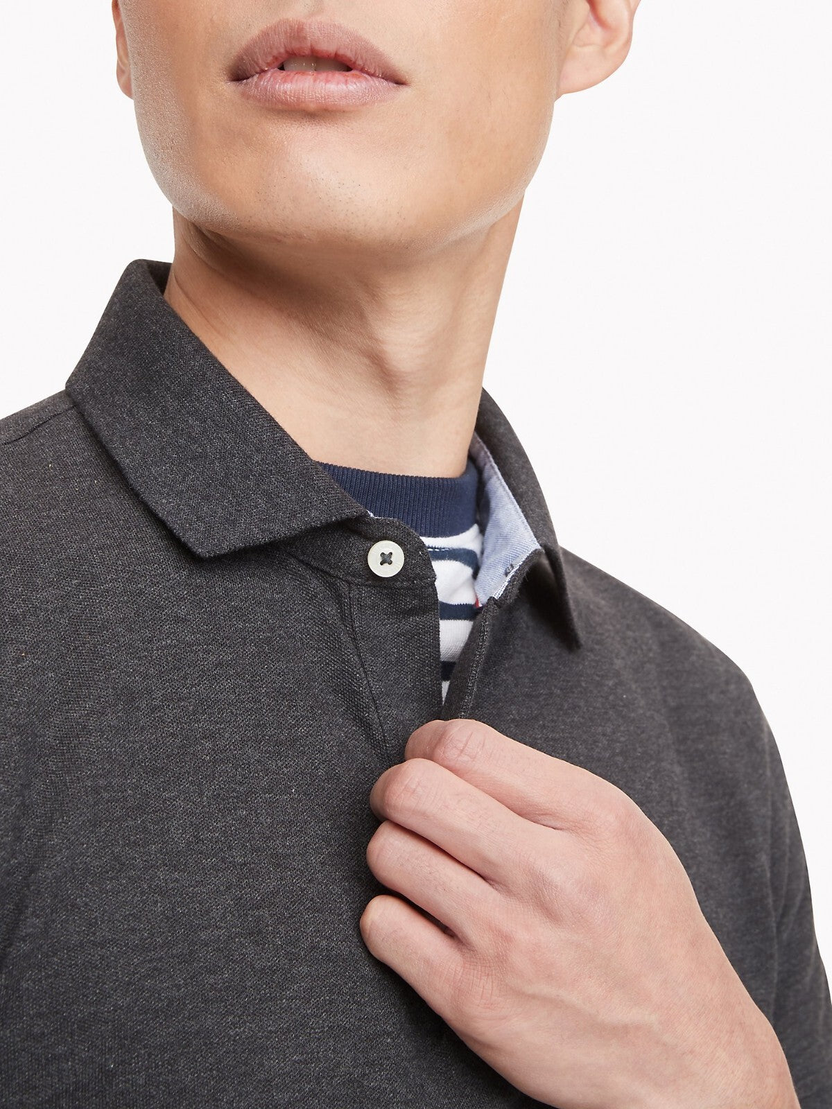 T.O.m-M.y H.I.L.F.I.G.E.R Polo THE ORIGINAL FITTED PIQUE SS RUGGER Grey