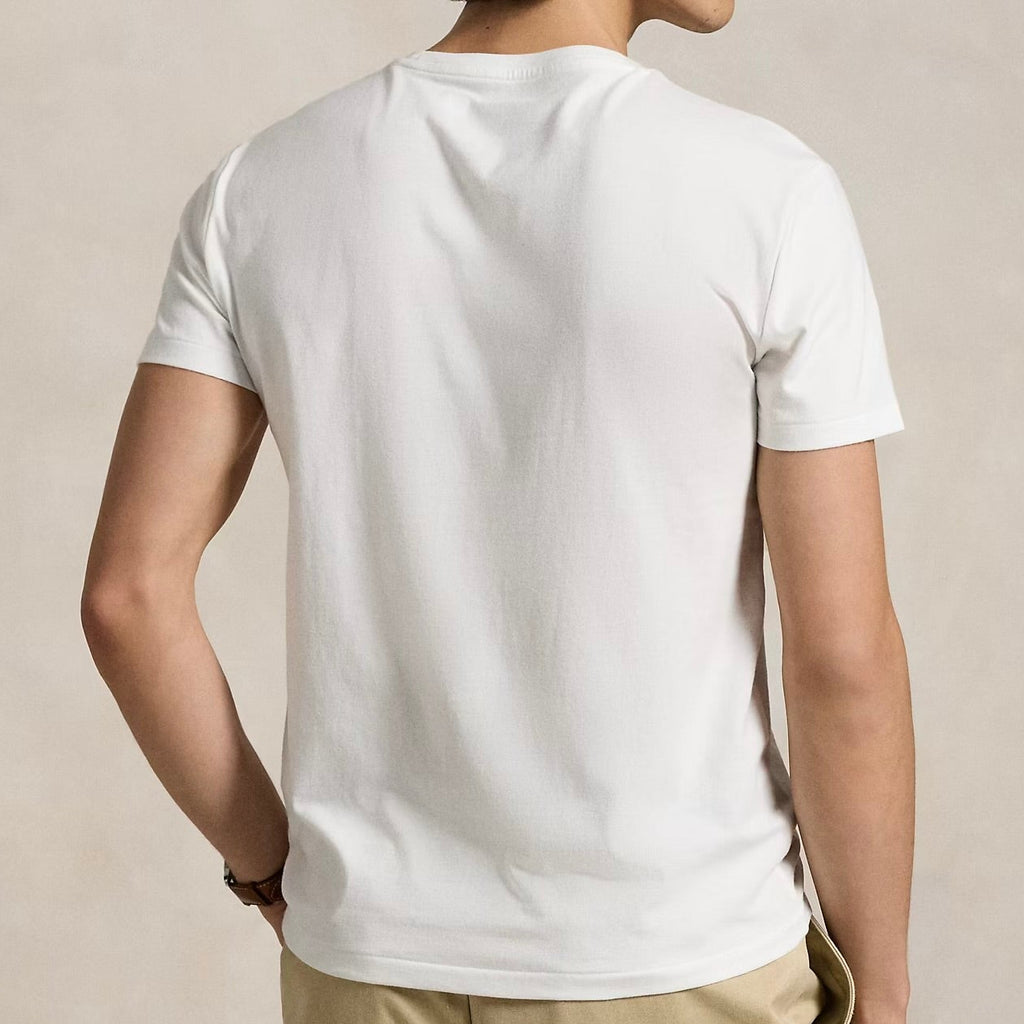 P.o-L.O R.A-L.P.H L.A.U-R.E.N Jersey Crewneck Custom Slim Fit T-Shirt White