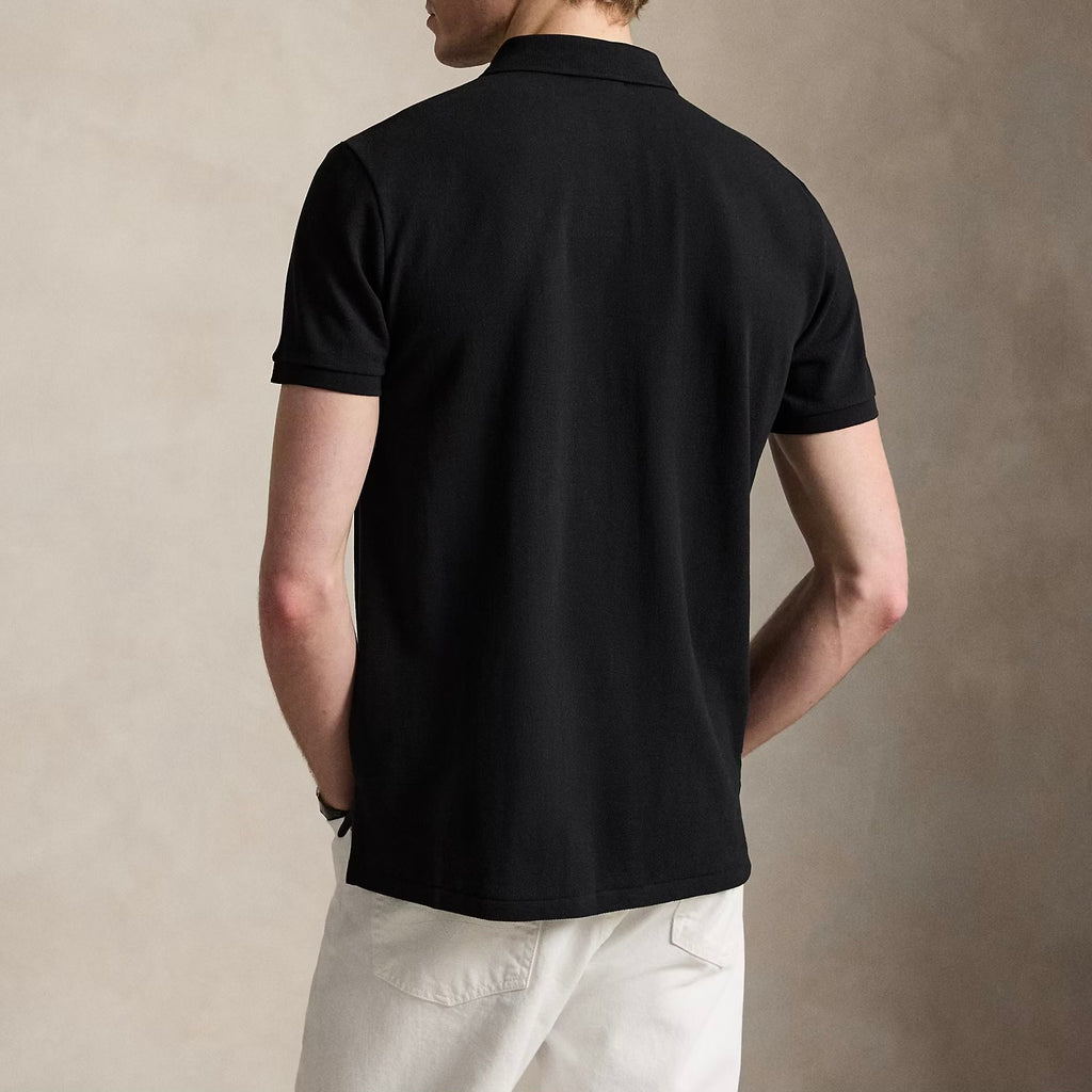 P.o-L.O R.A-L.P.H L.A.U-R.E.N The Iconic Mesh Polo Shirt Custom Slim Fit Black/Red
