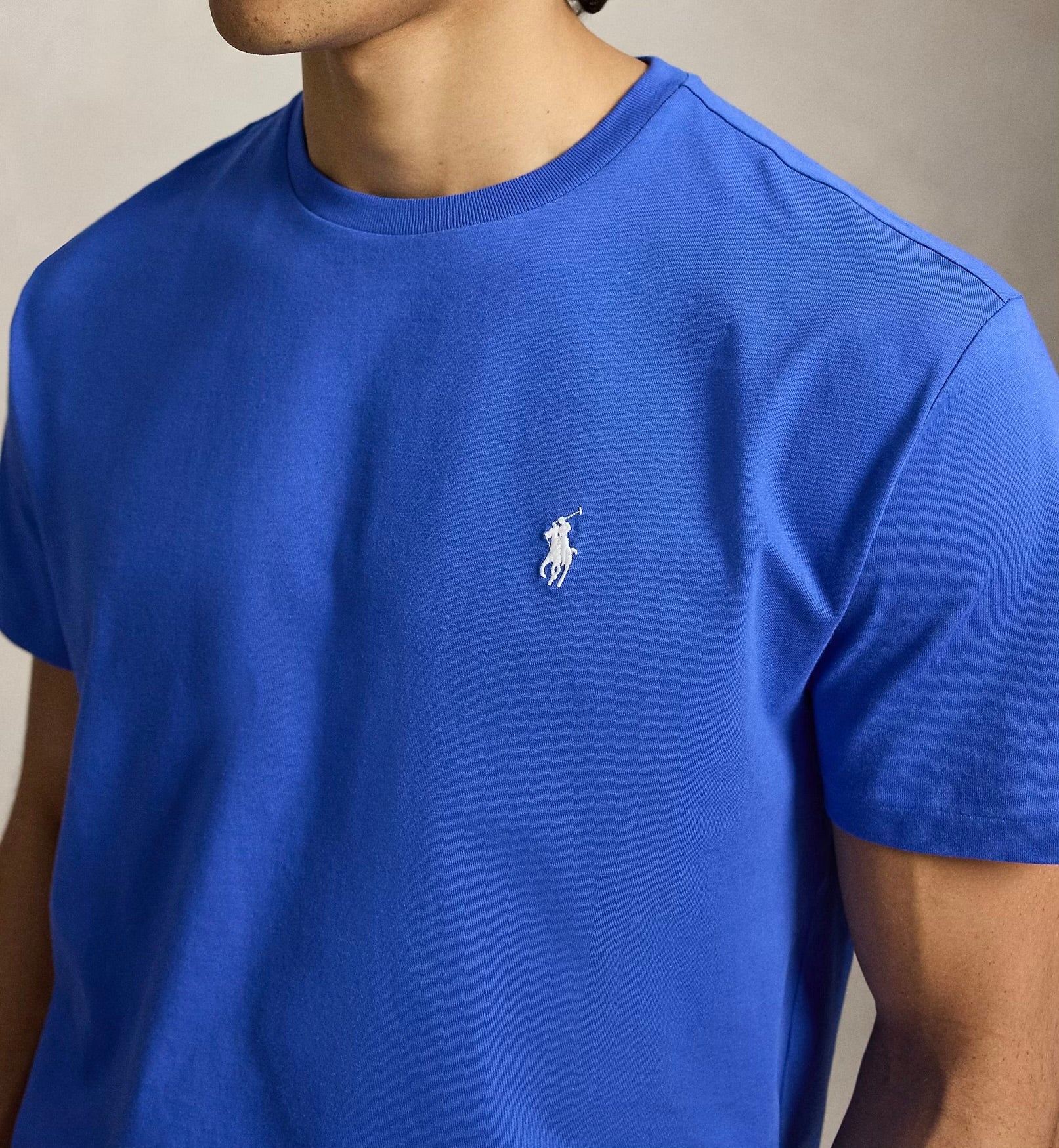 P.o-L.O R.A-L.P.H L.A.U-R.E.N Jersey Crewneck Custom Slim Fit T-Shirt Iris Blue