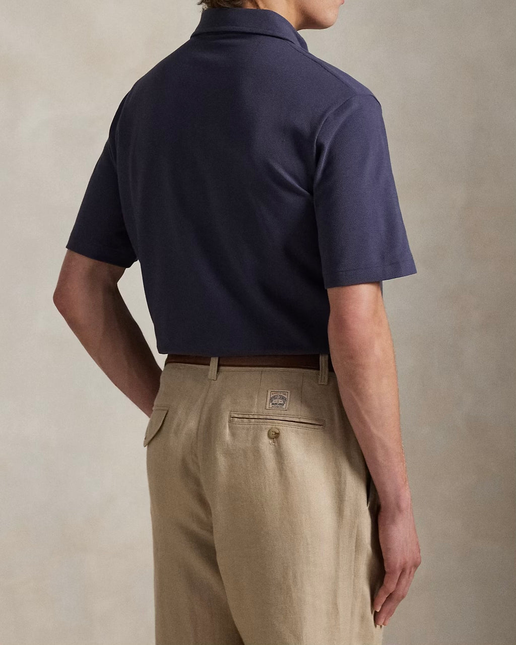 P.o-L.O R.A-L.P.H L.A.U-R.E.N Custom Fit Polo Bear Mesh Polo Shirt Navy