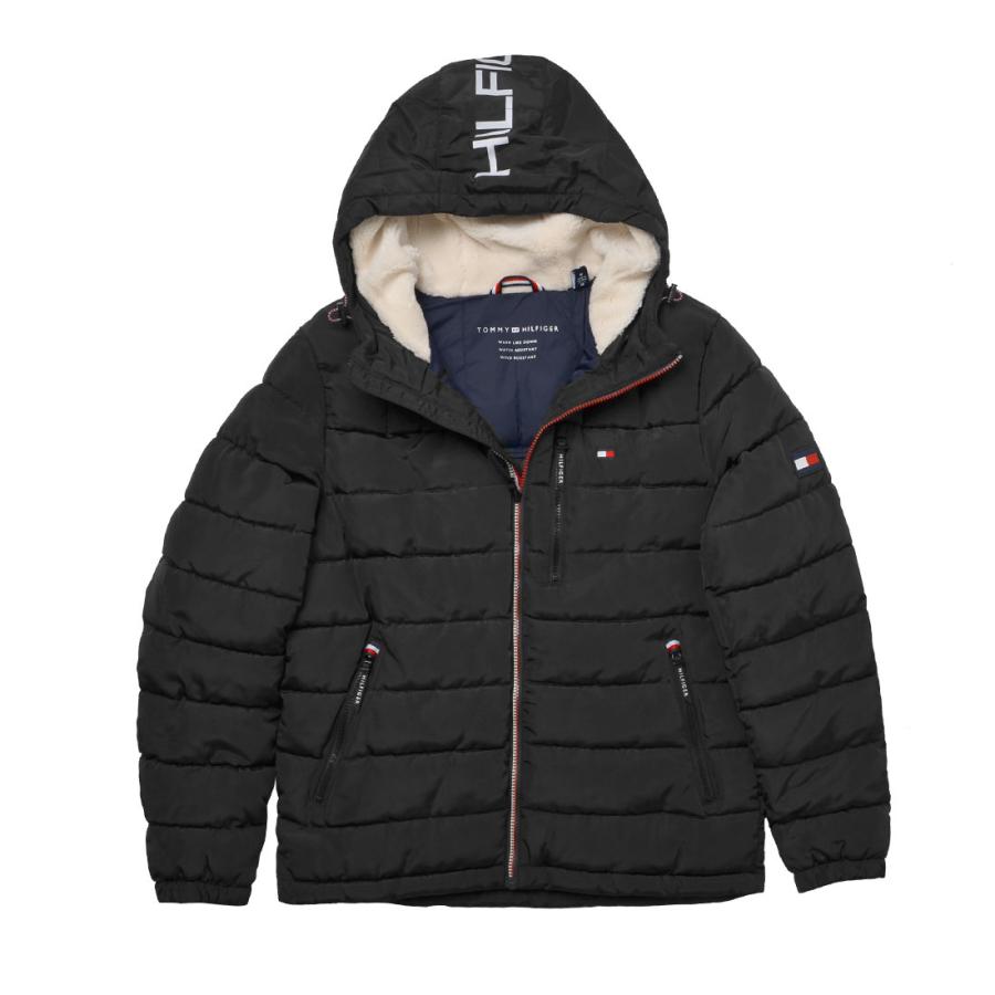 T.o.m.m.y H.i.l.f.i.g.e.r Men's Lined Hooded Water Resistant Puffer Jacket Coat