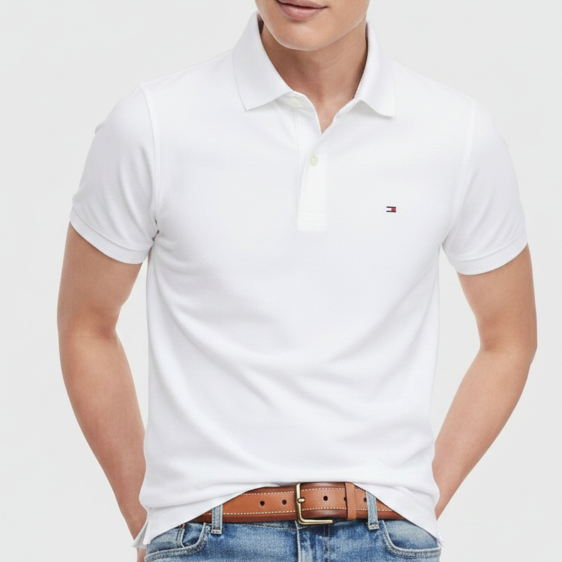 tommy white polo shirt