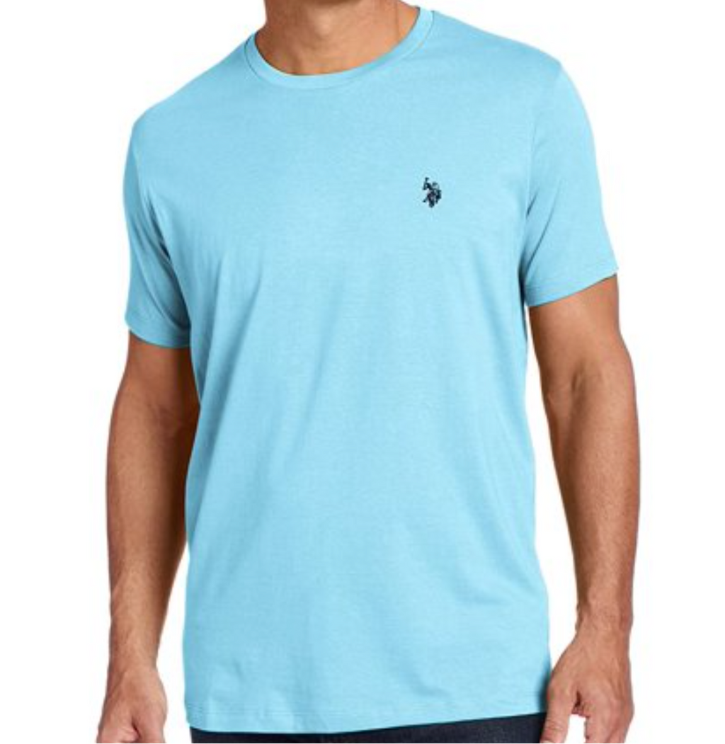 U.s. P.o-L.O A.S.S.N. Men's Round Neck Short sleeve T-Shirt Light Blue